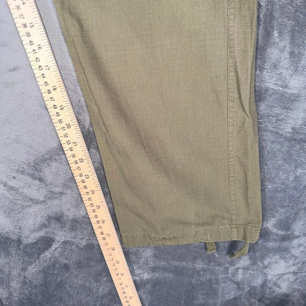 Spitfire Mens Cargo Pants Size M Olive Green Bighead Logo Skate Belted Cotton - Picture 7 of 7